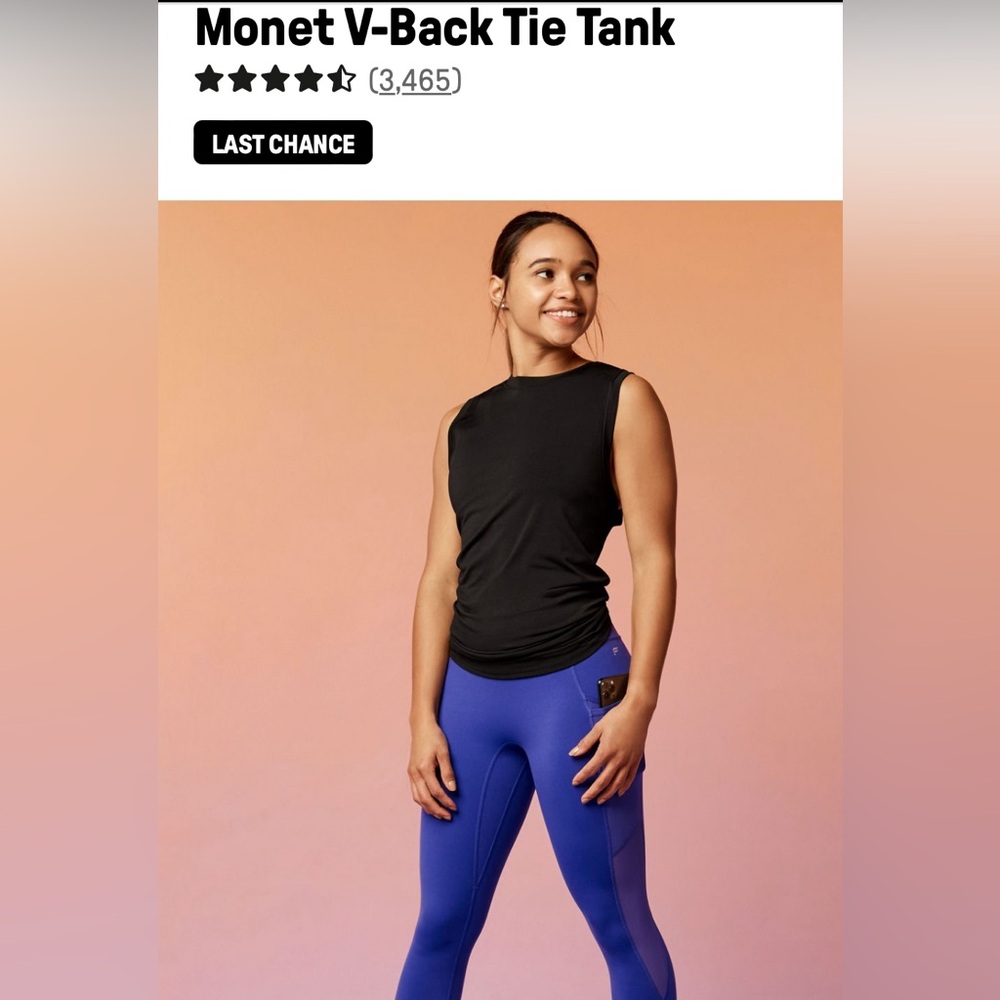 NWT Fabletics Monet V-Back Tie Tank